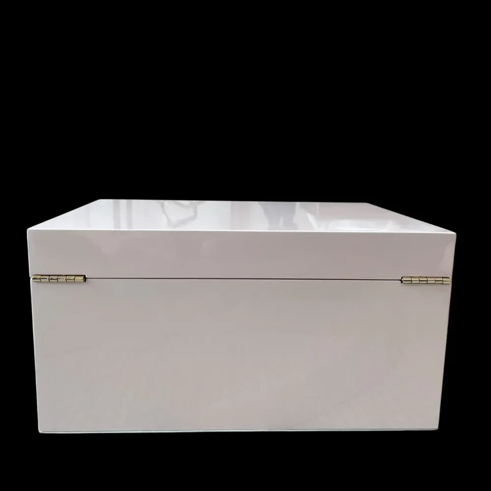 Pastel Pink Jewelry Box Organizer with Acrylic Handle 10.25